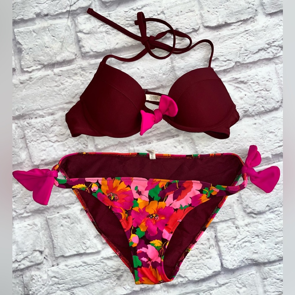 AERIE Bikini Set 34B Medium Bottoms